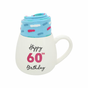 60th Birthday by Warm & Toe-sty - 15.5 oz Mug and Sock Set