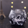 R Glass Candle Holder with Tealight by Black Tie - scene