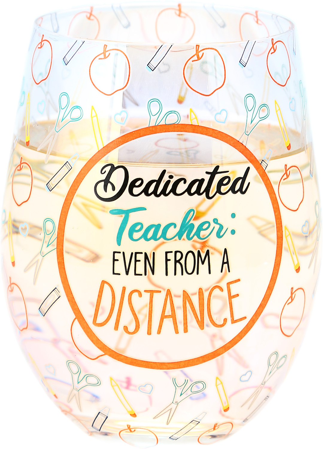  Dedicated Teacher by Essentially Yours -  Dedicated Teacher - 18 oz Stemless Wine Glass