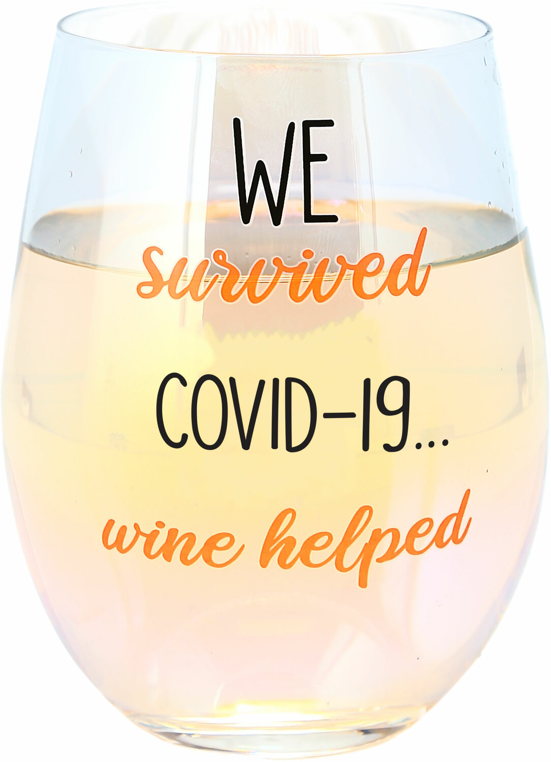 We Survived by Essentially Yours - We Survived - 18 oz Stemless Wine Glass
