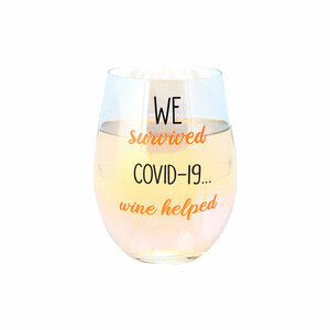 We Survived by Essentially Yours - 18 oz Stemless Wine Glass