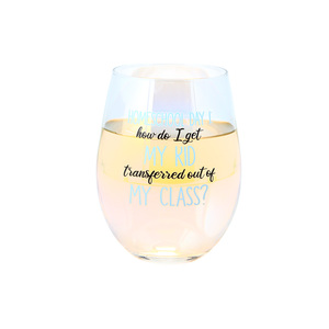 Homeschool Day 1 by Essentially Yours - 18 oz Stemless Wine Glass