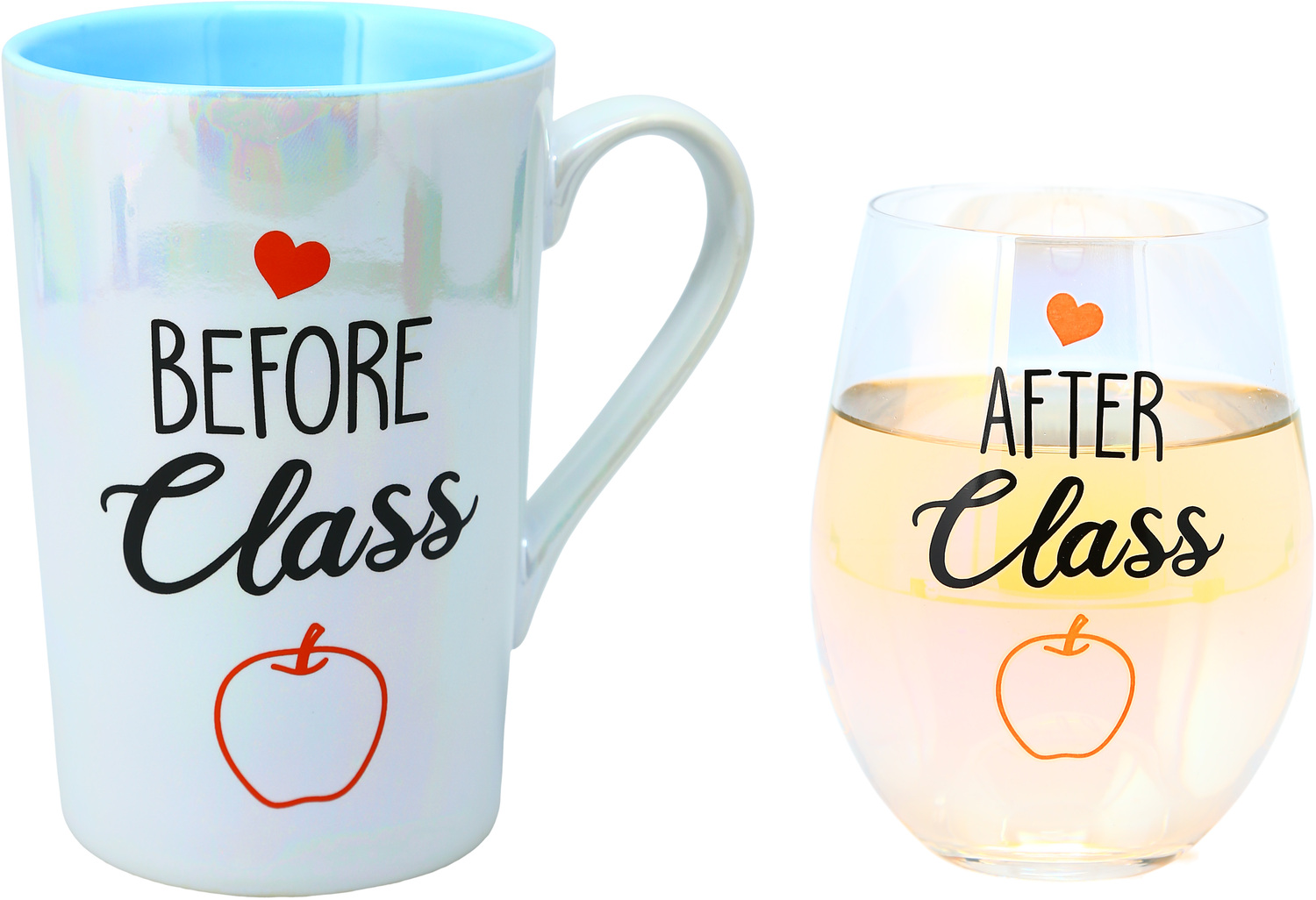 Before & After Class by Essentially Yours - Before & After Class - 18 oz Stemless Glass & 15 oz Latte Cup Set