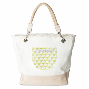 A-Peel-ing- White by Livin' on the Wedge - 18" x 15" x 6.75" Large Canvas Tote Bag