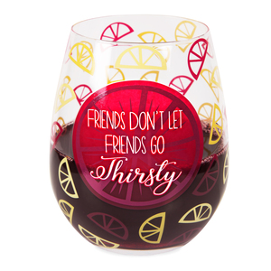 Thirsty by Livin' on the Wedge - 17 oz Crystal Stemless Wine Glass