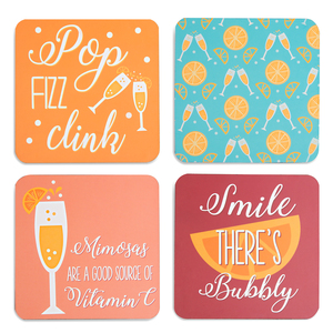 Celebration Citrus by Livin' on the Wedge - 4" (4 Piece) Coaster Set with Box
