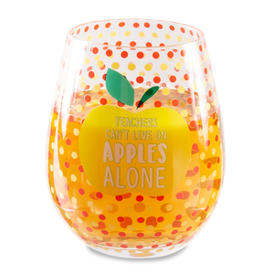 Apples Alone by Livin' on the Wedge - 17 oz Crystal Stemless Wine Glass