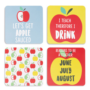 Bad Apple by Livin' on the Wedge - 4" (4 Piece) Coaster Set with Box