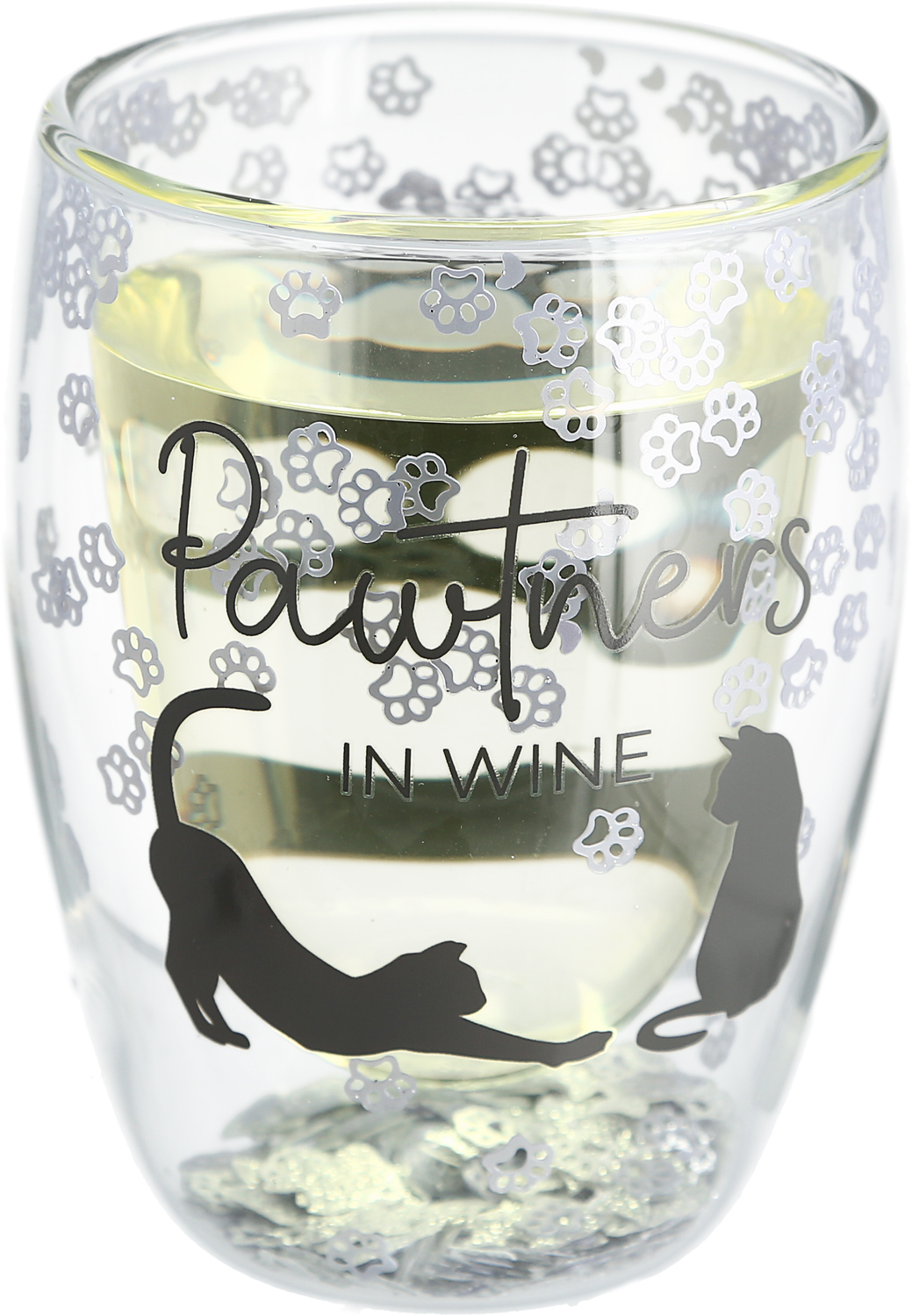 Pawtners by Furever Pawsome - Pawtners - 10 oz Double-Walled Stemless Wine Glass