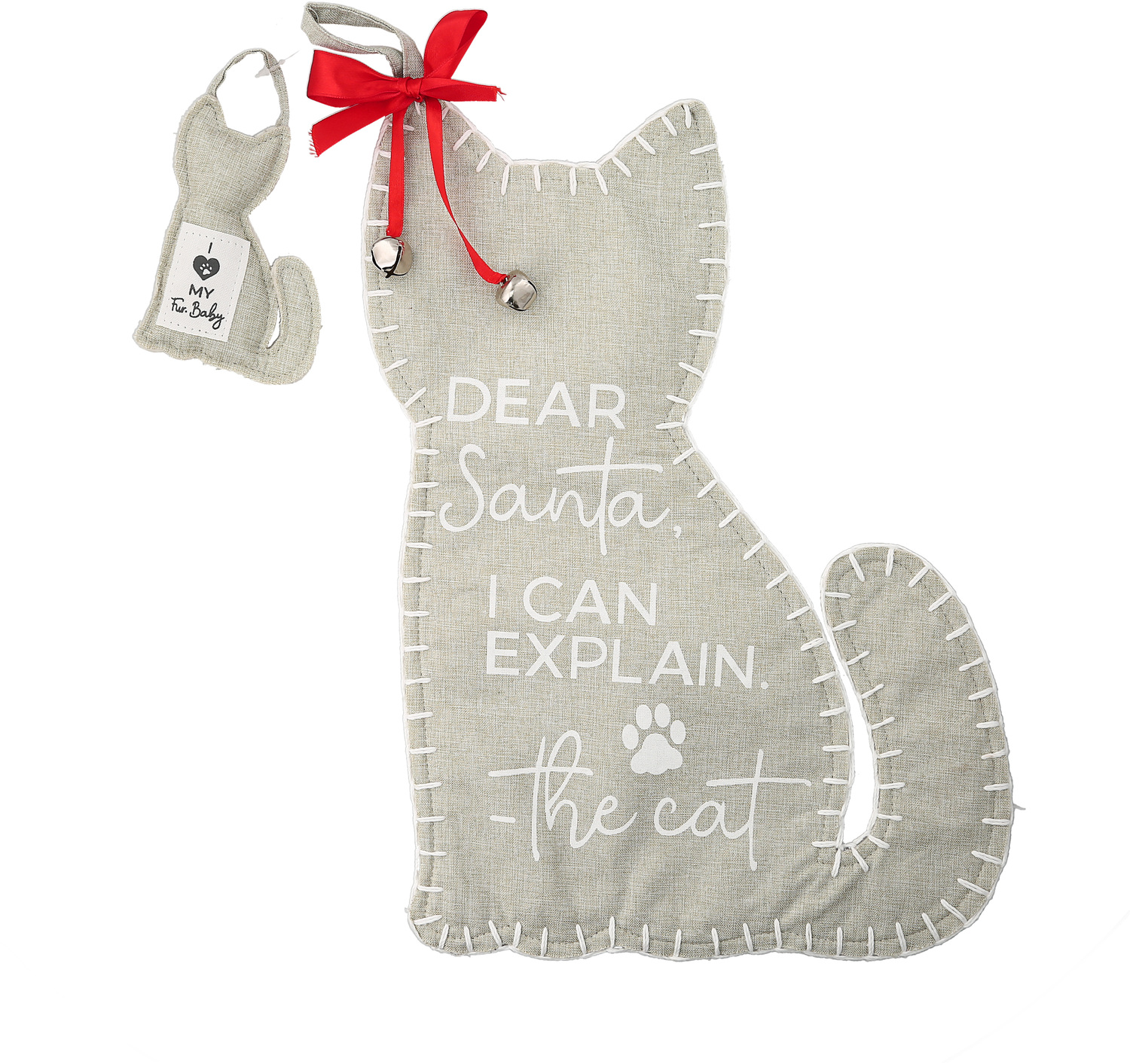 The Cat by Furever Pawsome - The Cat - Canvas Tweed Stocking with Mini Ornament