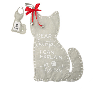 The Cat by Furever Pawsome - Canvas Tweed Stocking with Mini Ornament