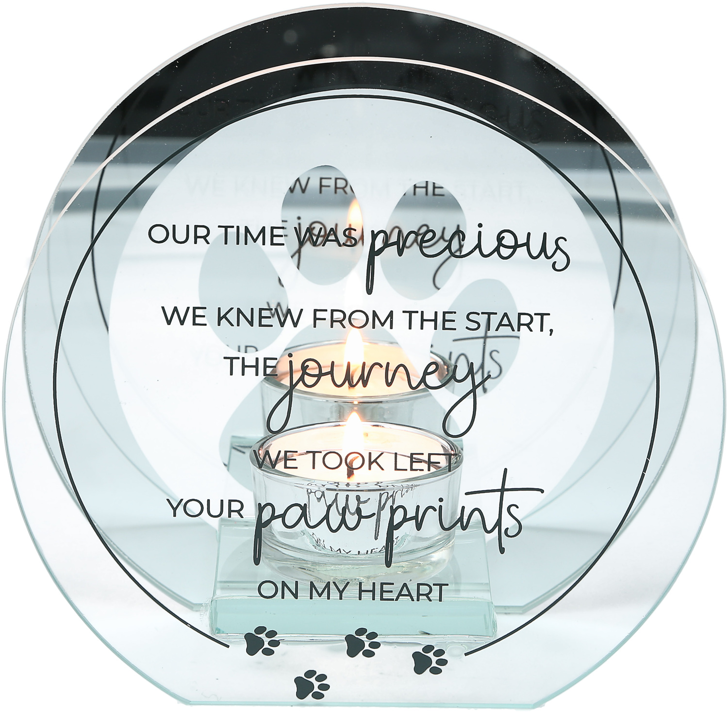 The Journey by Furever Pawsome - The Journey - 6" Mirrored Glass Candle Holder