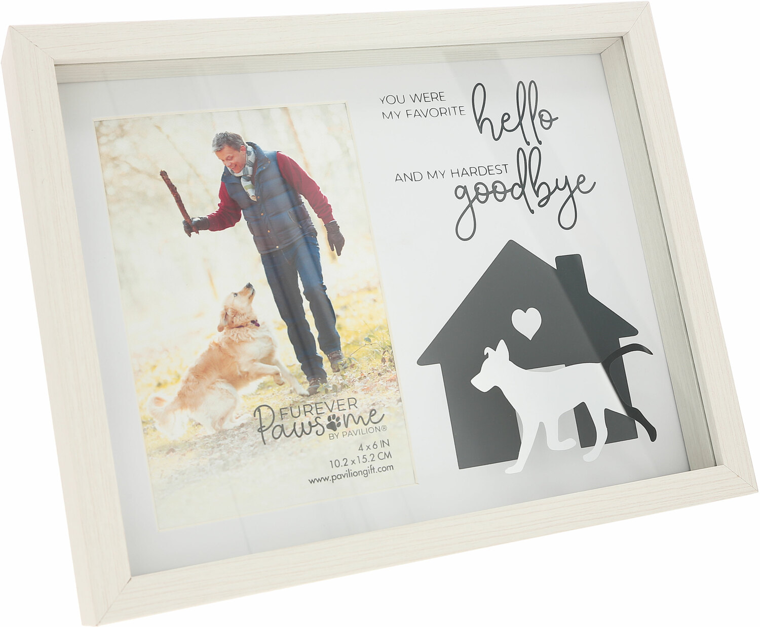 Dog Goodbye by Furever Pawsome - Dog Goodbye - 9.5" x 7.5" Shadow Box Frame
(Holds 4" x 6" Photo)