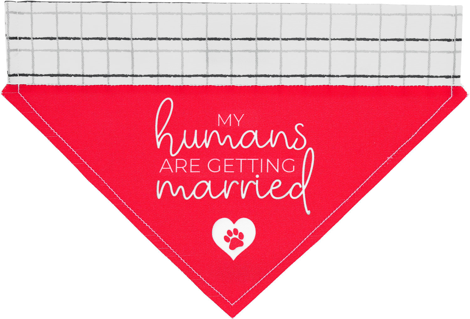 Humans Getting Married by Furever Pawsome - Humans Getting Married - 12" x 8" Canvas Slip on Pet Bandana