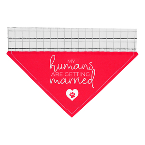 Humans Getting Married by Furever Pawsome - 12" x 8" Canvas Slip on Pet Bandana