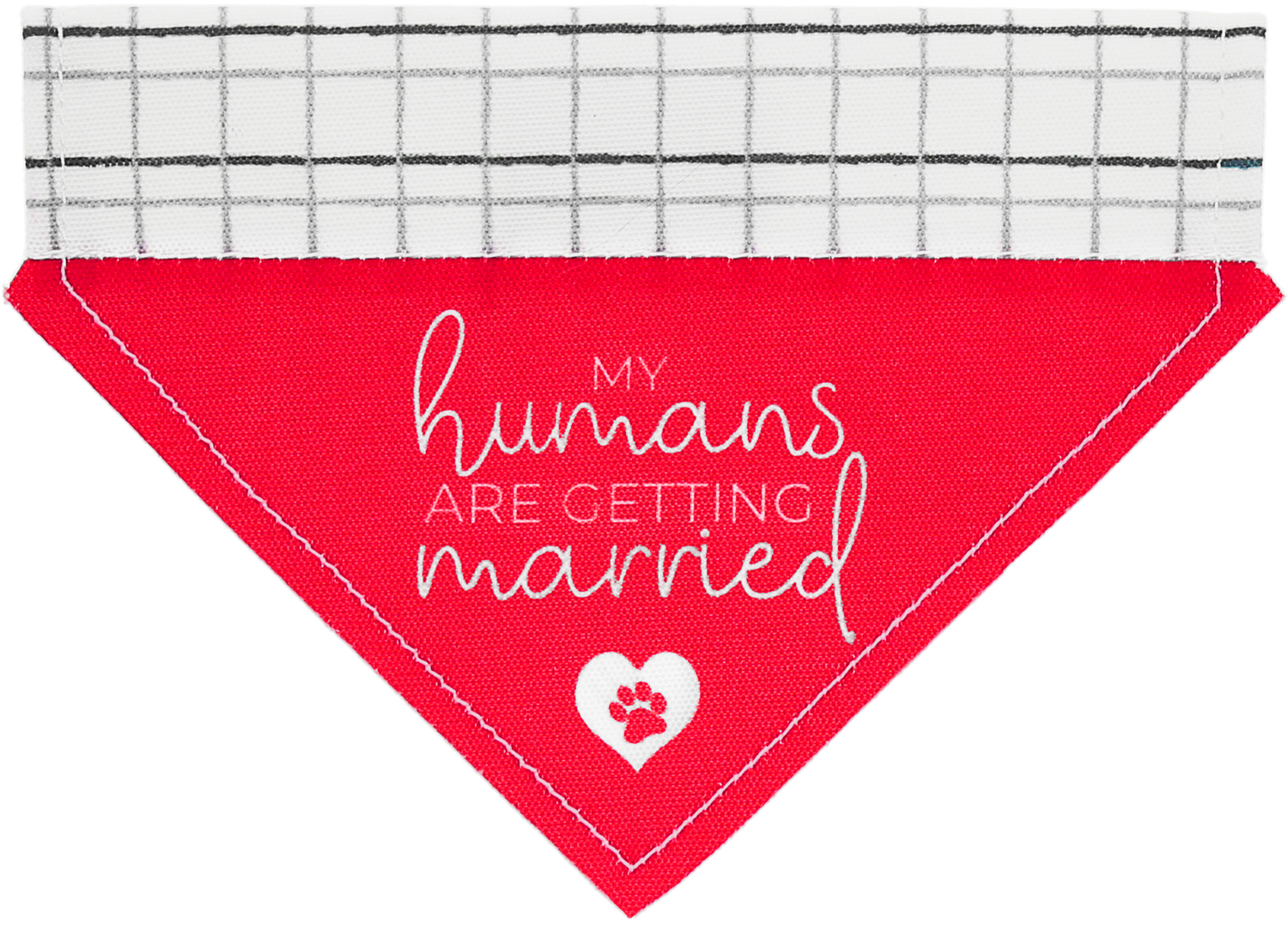 Humans Getting Married by Furever Pawsome - Humans Getting Married - 7" x 5" Canvas Slip on Pet Bandana