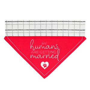 Humans Getting Married by Furever Pawsome - 7" x 5" Canvas Slip on Pet Bandana