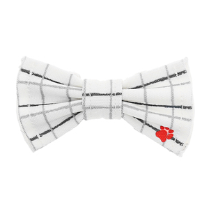 White Checkered by Furever Pawsome - 3" x 1.75" Canvas Pet Bow Tie