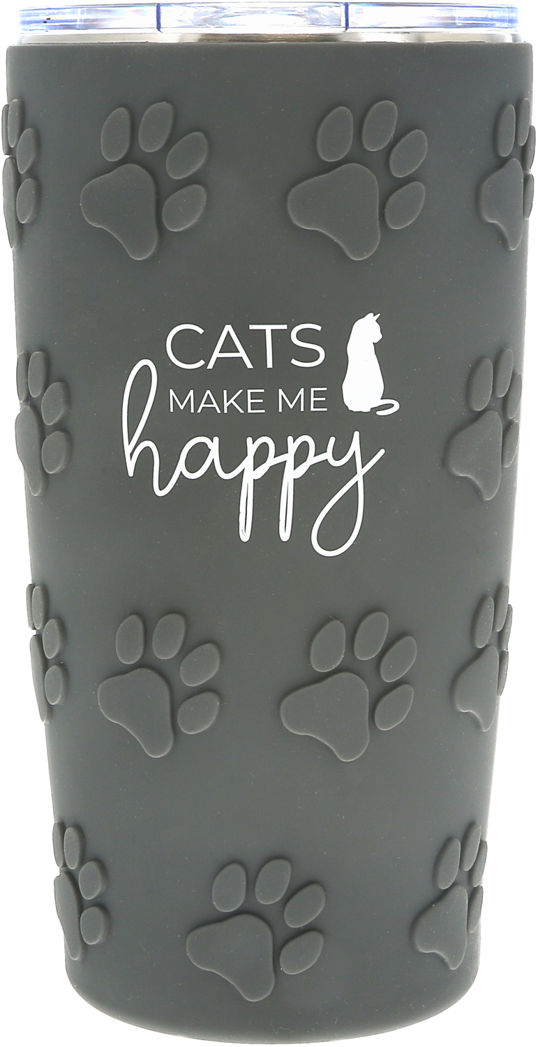 Cats by Furever Pawsome - Cats - 20 oz Travel Tumbler with 3D Silicone Wrap