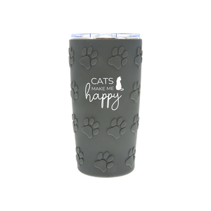 Cats by Furever Pawsome - 20 oz Travel Tumbler with 3D Silicone Wrap