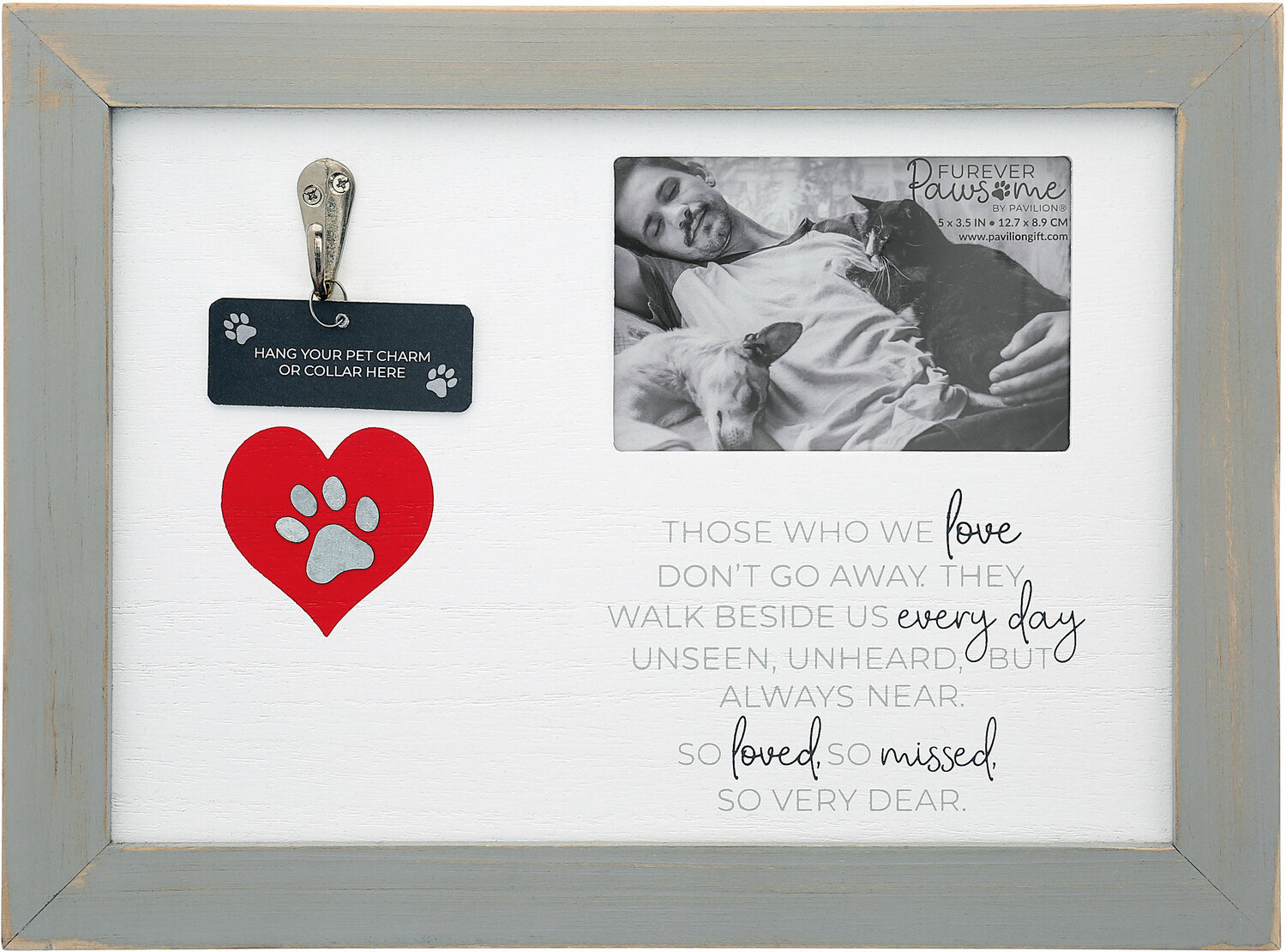 Missed So Very Dear by Furever Pawsome - Missed So Very Dear - 12" x 9" Pet Collar Memorial Frame (Holds 5" x 3.5" Photo)