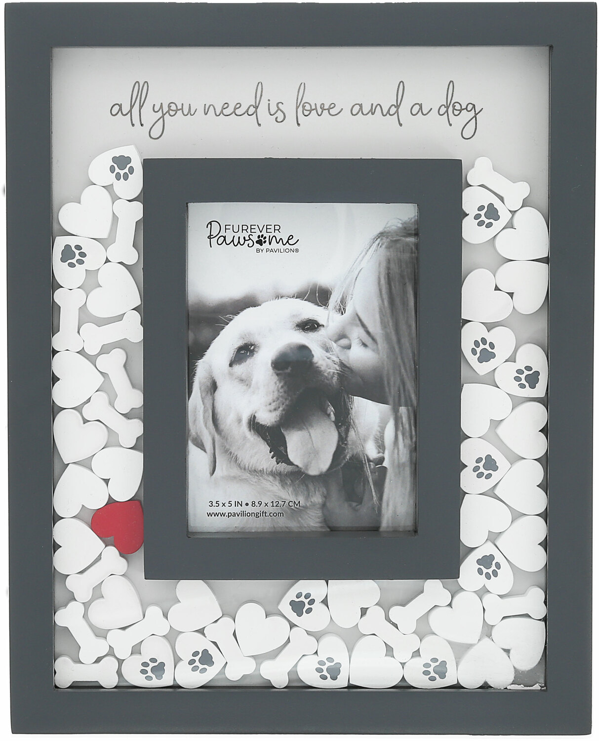 Love and a Dog by Furever Pawsome - Love and a Dog - 8" x 10" Picture Frame (Holds 3.5" x 5.5" Photo)