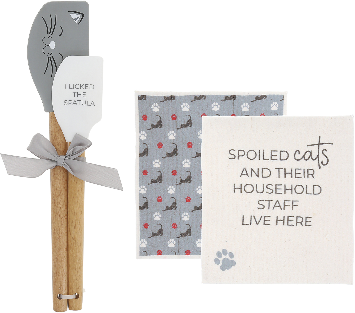 Spoiled Cats by Furever Pawsome - Spoiled Cats - Spatula and Reusable Dish Cloth Set
(2 of Each)