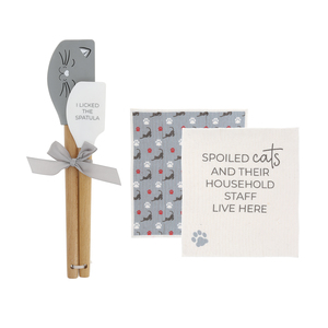 Spoiled Cats by Furever Pawsome - Spatula and Reusable Dish Cloth Set
(2 of Each)