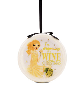 Dreaming of a Wine Christmas by Hiccup - 120mm Blinking Ornament