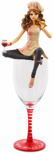I Wine When I Cook by Hiccup - 11.75" Girl in Wine Glass