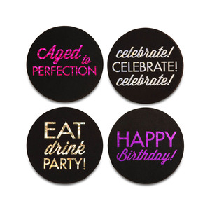 Happy Birthday by Hiccup - 4" Round Coasters (Set of 4)