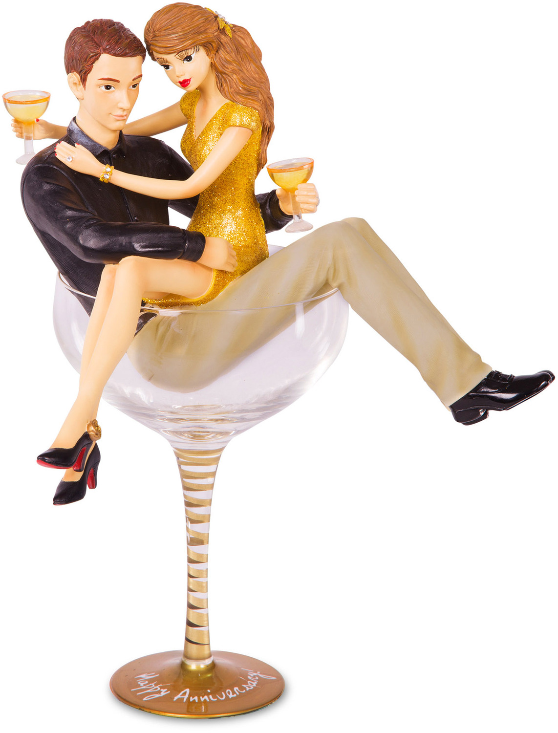 Happy Anniversary! by Hiccup - <em>Anniversary</em> - Married Couple Figurine & Champagne Glass -
