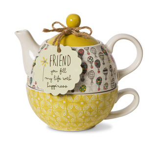 Friend by Bloom by Amylee Weeks - 15 oz. Teapot & 8 oz. Cup 