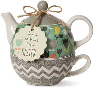 Sister by Bloom by Amylee Weeks - 15 oz. Teapot & 8 oz Cup 
