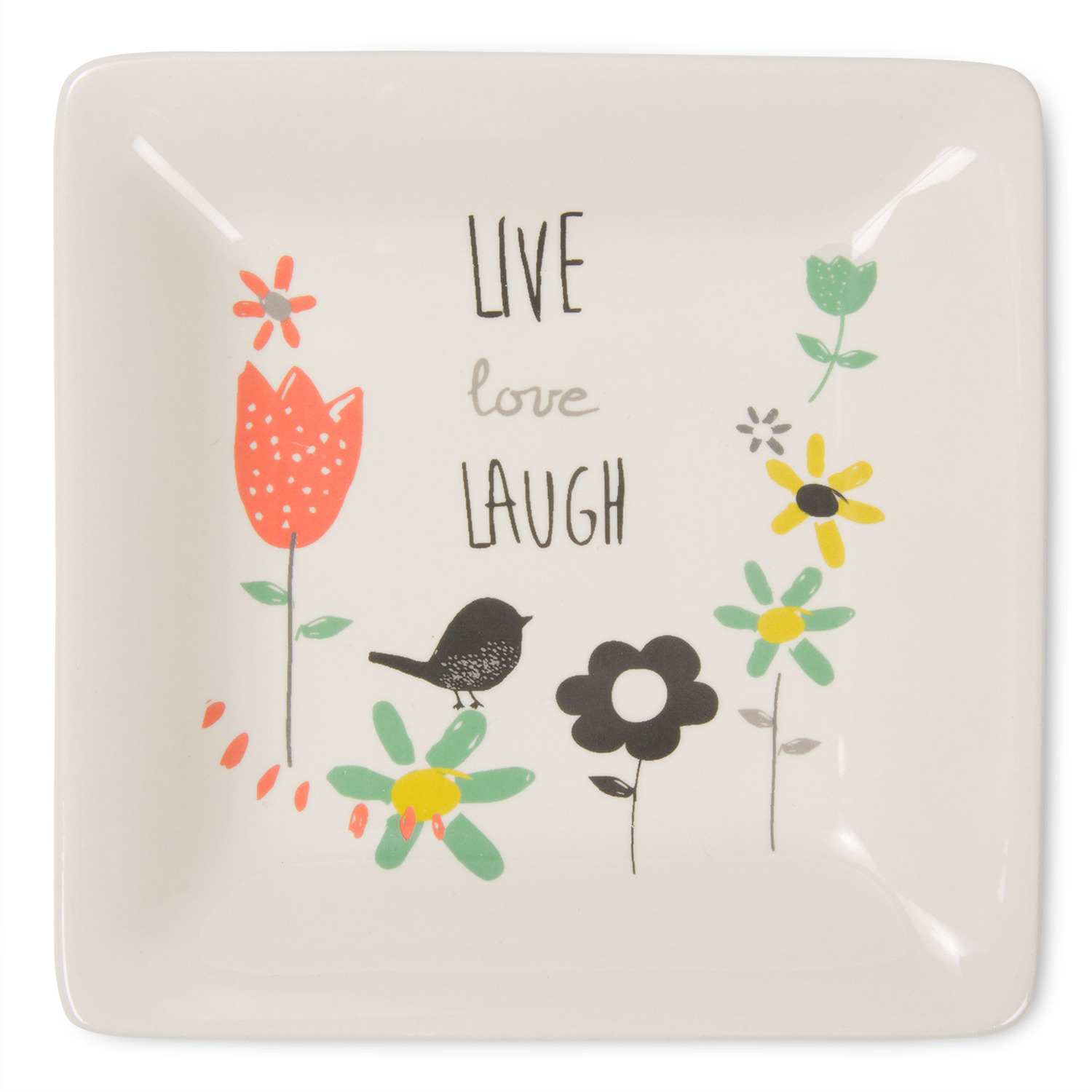 Live Love Laugh by Bloom by Amylee Weeks - Live Love Laugh - 4.5" Ceramic Keepsake Dish