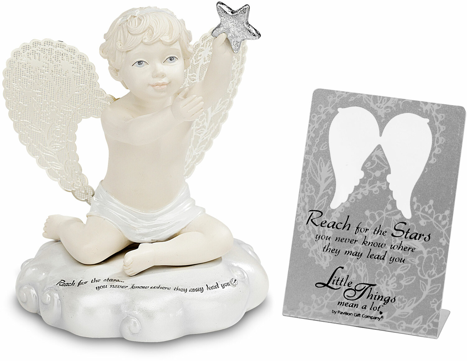 Reach for the Stars by Little Things Mean A Lot - Reach for the Stars - 3.5" Cherub Holding Star