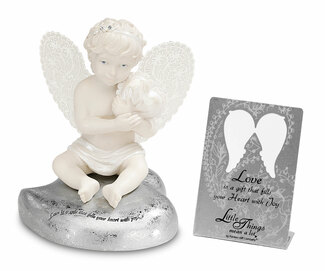 Love by Little Things Mean A Lot - 3.5" Cherub Holding a Heart
