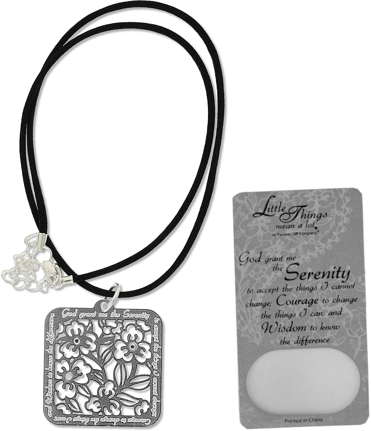 Serenity Necklace by Little Things Mean A Lot - Serenity Necklace - With 1.25" Square Pendant