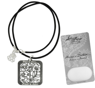 Sister Necklace by Little Things Mean A Lot - With 1.25" Square Pendant
