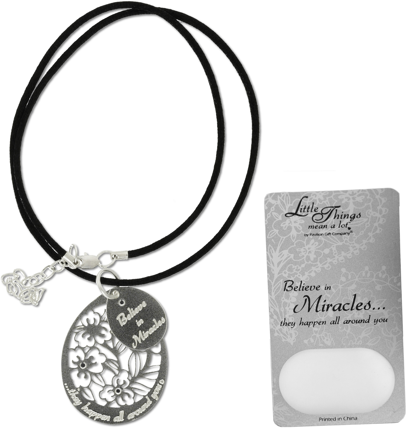 Miracles Necklace by Little Things Mean A Lot - Miracles Necklace - With 1.5" Teardrop Pendant