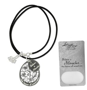 Miracles Necklace by Little Things Mean A Lot - With 1.5" Teardrop Pendant