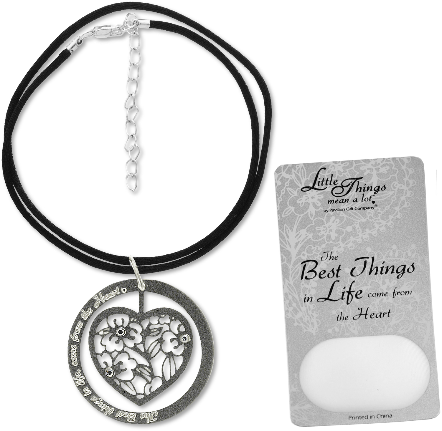 The Best Things... Necklace by Little Things Mean A Lot - The Best Things... Necklace - With 1.5" Heart Pendant