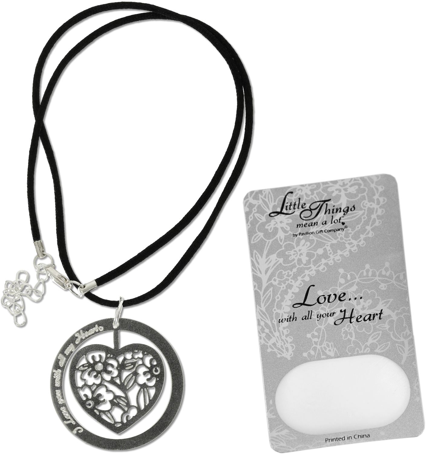 Love Necklace by Little Things Mean A Lot - Love Necklace - With 1.5" Heart Pendant