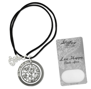 Live Happy by Little Things Mean A Lot - With 1.5" Circle Pendant