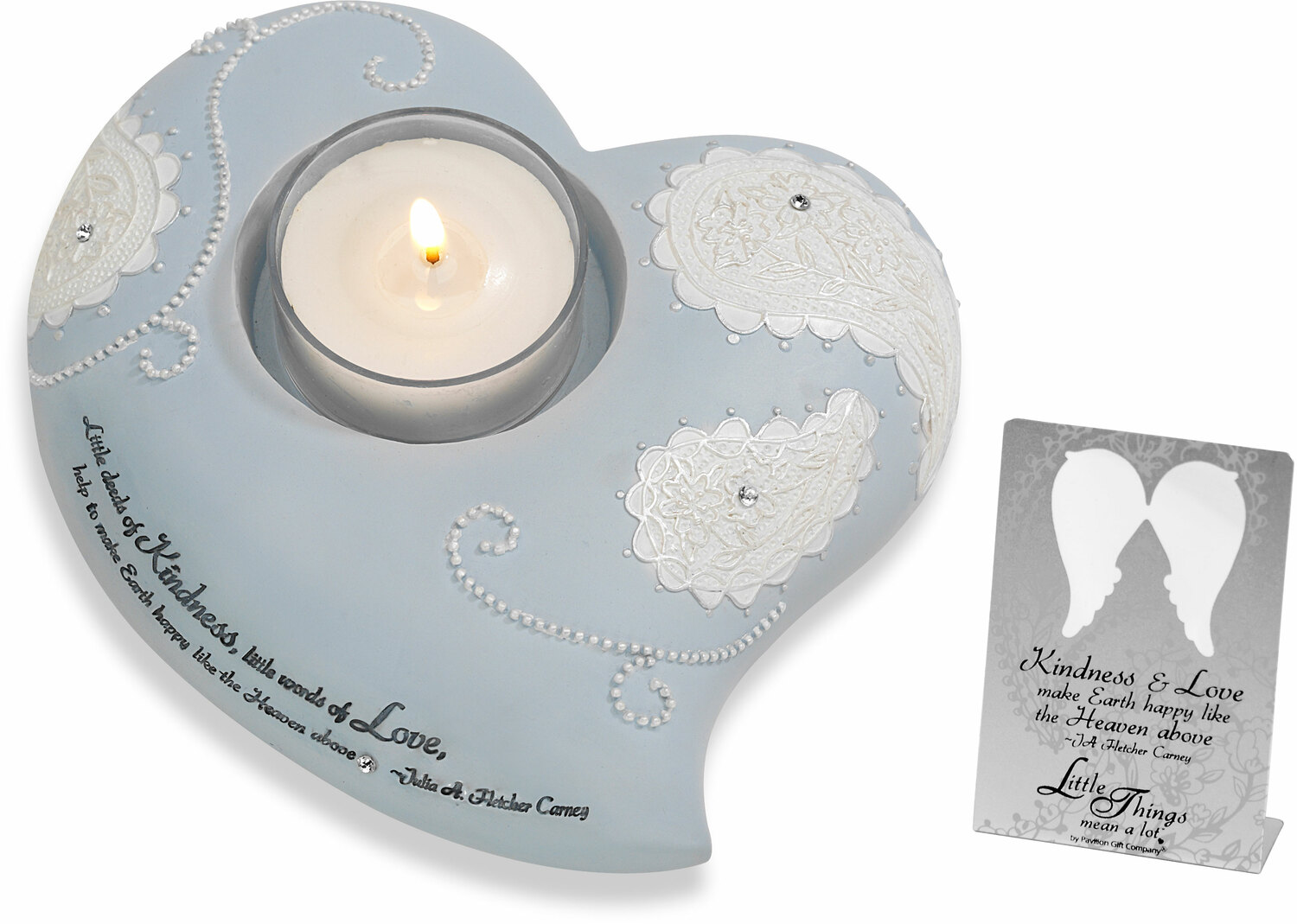 Kindness and Love by Little Things Mean A Lot - Kindness and Love - 4.75" Heart Tealight Holder