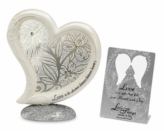 Love by Little Things Mean A Lot - 4" Self-Standing Heart Plaque