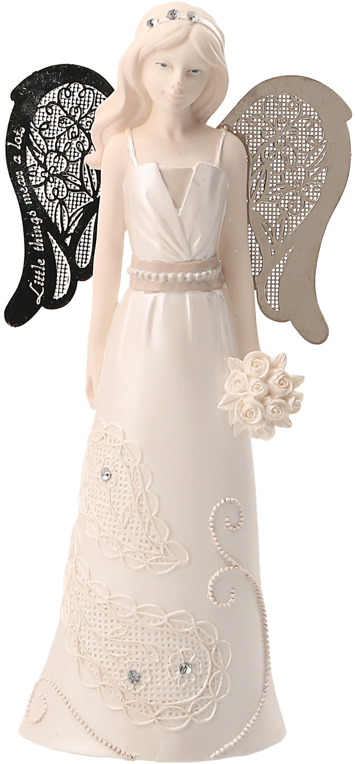 Junior Bridesmaid by Little Things Mean A Lot - Junior Bridesmaid - 6" Angel Holding Bouquet