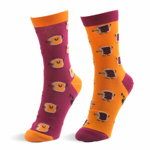 Peanut Butter and Jelly by Late Night Snacks - S/M Unisex Socks