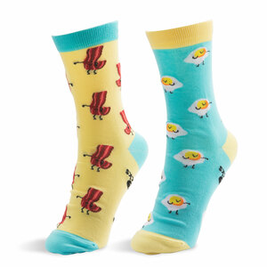 Bacon and Eggs by Late Night Snacks - S/M Unisex Socks
