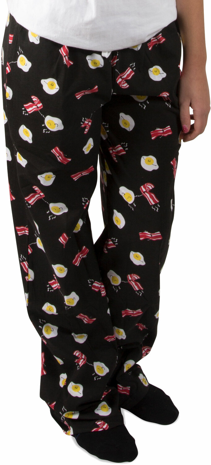 Bacon and Eggs by Late Night Snacks - Bacon and Eggs - XS Black Unisex Lounge Pants
